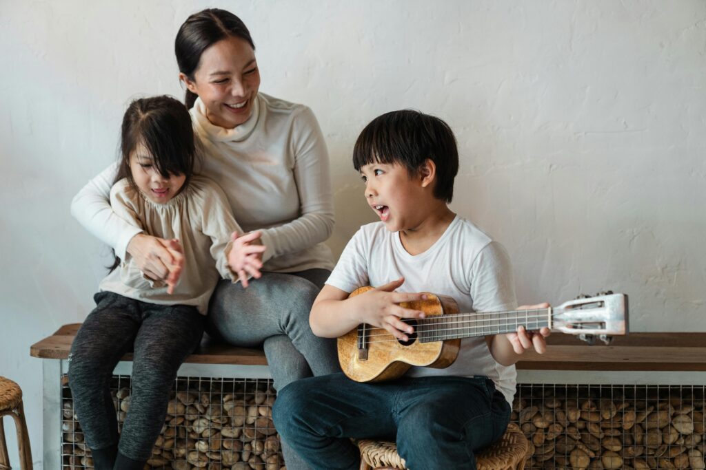 Happy music practice with the family!